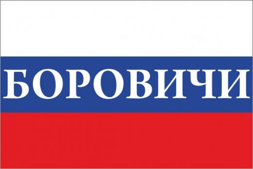 Флаг России с названием города Боровичи