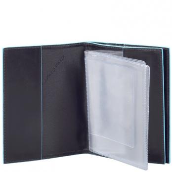Обложка для документов Piquadro Blue Square, цвет черный, 10х14х1,5