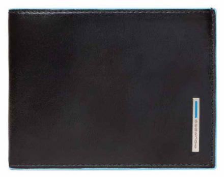 Кошелек Piquadro Blue Square, черный, 12,5х9,5х1,5 см