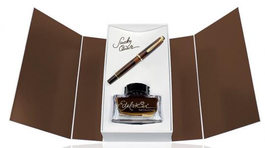 Набор Pelikan Elegance Classic - Smoky Quartz, перьевая ручка, M + чернила (флакон)