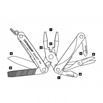 Мультитул Leatherman Squirt PS4, 9 функций, черный*