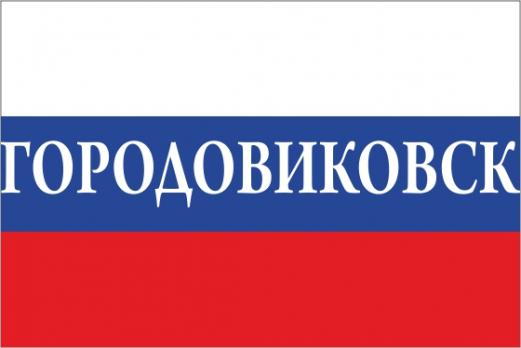 Флаг России с названием города Городовиковск