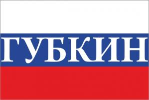 Флаг России с названием города Губкин