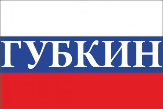 Флаг России с названием города Губкин