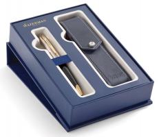 Набор подарочный Waterman Carene De Luxe - Black Silver GT, шариковая ручка + чехол
