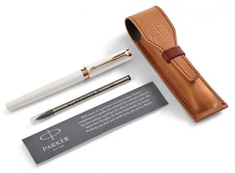 Набор подарочный Parker Ingenuity S - Pearl PGT, ручка 5й пишущий узел, M + чехол