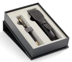 Набор подарочный Parker Sonnet - LaqBlack GT, шариковая ручка + чехол