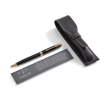 Набор подарочный Parker Sonnet - LaqBlack GT, шариковая ручка + чехол