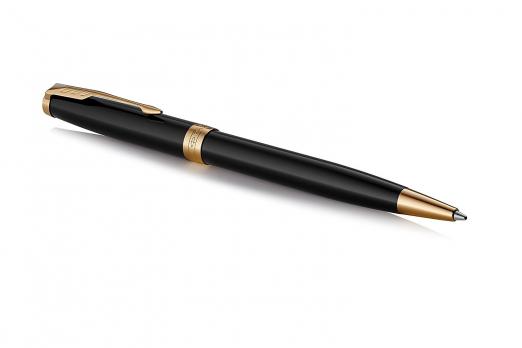 Набор подарочный Parker Sonnet - LaqBlack GT, шариковая ручка + чехол
