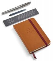 Набор подарочный Parker Sonnet - Stainless Steel CT, перьевая ручка, M + блокнот