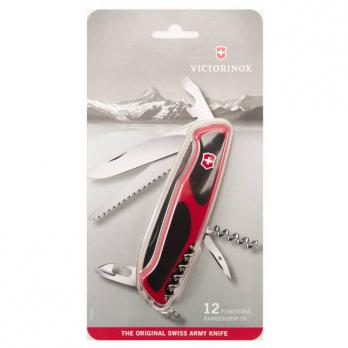Нож Victorinox RangerGrip 55, 130 мм, 12 функций, красный с чёрным, блистер