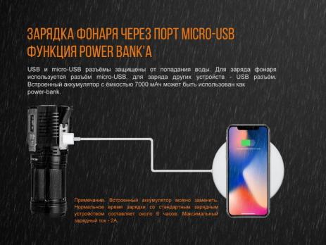 Фонарь светодиодный Fenix TK72R CREE XHP70, 9000 лм, аккумулятор