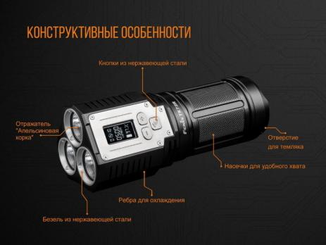 Фонарь светодиодный Fenix TK72R CREE XHP70, 9000 лм, аккумулятор