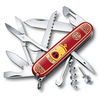 Нож Victorinox Huntsman LE 2019, 91 мм, 16 функций, красный, "Year of the Pig" (подар. упаковка)