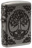 Зажигалка Zippo Armor с покрытием Antique Silver, латунь/сталь, серебристая, матовая, 36x12x56 мм