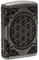 Зажигалка Zippo Armor с покрытием Antique Silver, латунь/сталь, серебристая, матовая, 36x12x56 мм