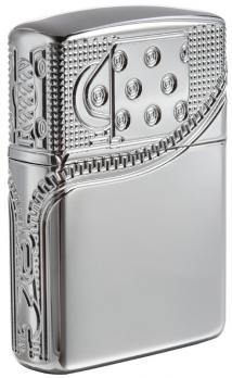 Зажигалка Zippo Armor с покрытием High Polish Chrome, латунь/сталь, серебристая, 36x12x56 мм
