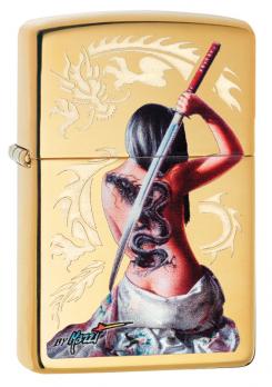 Зажигалка Zippo Classic с покрытием High Polish Brass, латунь/сталь, золотистая, 36x12x56 мм