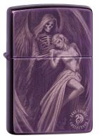 Зажигалка Zippo Classic с покрытием Abyss, латунь/сталь, сиреневая, глянцевая, 36x12x56 мм