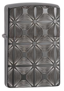 Зажигалка Zippo Armor с покрытием Black Ice, латунь/сталь, чёрная, глянцевая, 36x12x56 мм