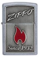 Зажигалка Zippo Classic с покрытием Street Chrome, латунь/сталь, серебристая, матовая, 36x12x56 мм