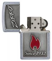 Зажигалка Zippo Classic с покрытием Street Chrome, латунь/сталь, серебристая, матовая, 36x12x56 мм
