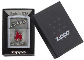 Зажигалка Zippo Classic с покрытием Street Chrome, латунь/сталь, серебристая, матовая, 36x12x56 мм