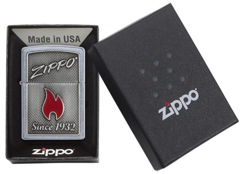 Зажигалка Zippo Classic с покрытием Street Chrome, латунь/сталь, серебристая, матовая, 36x12x56 мм