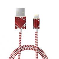 Кабель iDeal для iPhone, 1 м, "Scarlet Red Marble"