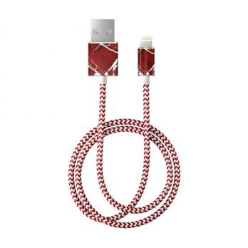 Кабель iDeal для iPhone, 1 м, "Scarlet Red Marble"
