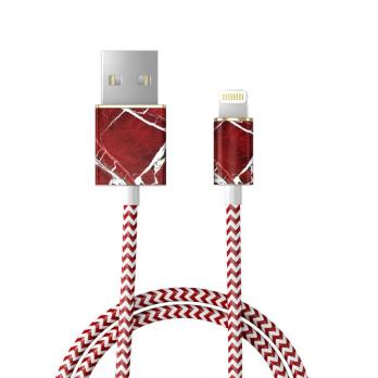 Кабель iDeal для iPhone, 1 м, "Scarlet Red Marble"