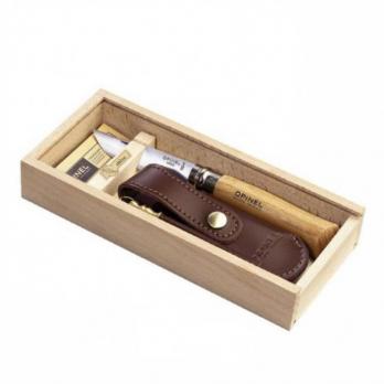 Нож Opinel №8, рукоять оливковое дерево, футляр, чехол
