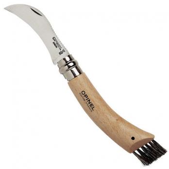 Нож грибника Opinel №8, рукоять дуб, чехол, деревянный футляр