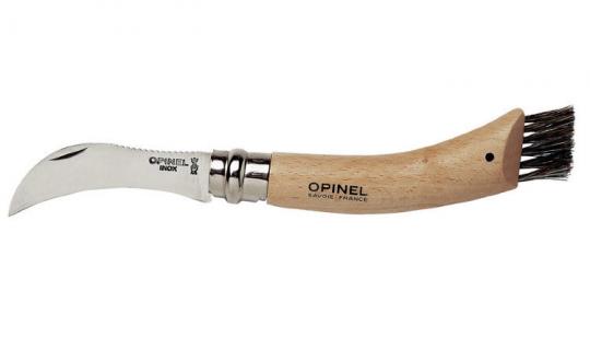 Нож грибника Opinel №8, рукоять дуб, чехол, деревянный футляр