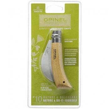 Нож садовый Opinel №10, с изогнутым лезвием, блистер