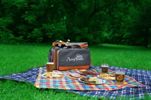 Термосумка с набором для пикника Camping World Beer Master, 4 перс., серая/оранжевая