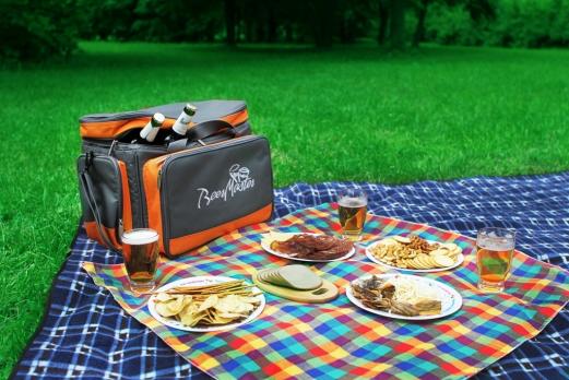 Термосумка с набором для пикника Camping World Beer Master, 4 перс., серая/оранжевая