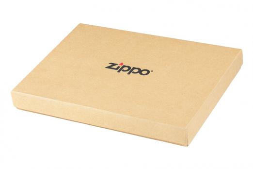 Зажим для денег Zippo с защитой от сканирования RFID, цвет чёрный, натуральная кожа, 11x1x8,2 см