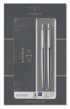 Набор подарочный Parker Jotter Core - Stainless Steel CT, ручка шариковая+карандаш