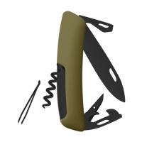 Швейцарский нож SWIZA D03 AllBlack, 95 мм, 11 функций, темно-зеленый (подар. упак.)