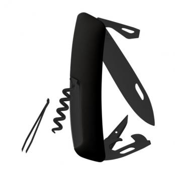 Швейцарский нож SWIZA D03 AllBlack, 95 мм, 11 функций, черный (подар. упак.)