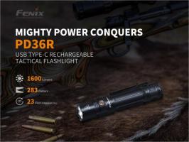 Фонарь светодиодный Fenix PD36R, 1600 лм, аккумулятор