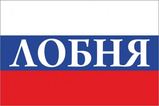 Флаг России с названием города Лобня