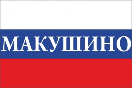 Флаг России с названием города Макушино