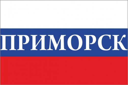 Флаг России с названием города Приморск