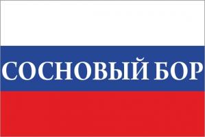 Флаг России с названием города Сосновый Бор