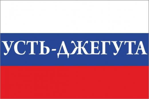Флаг России с названием города Усть-Джегута