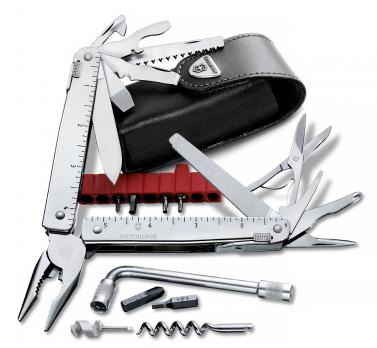 Мультитул Victorinox SwissTool Plus 38, 115 мм, 38 функций, кожаный чехол*