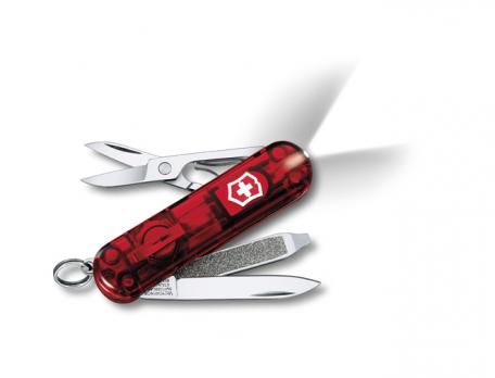 Нож-брелок Victorinox Classic SwissLite, 58 мм, 7 функций, полупрозрачный красный