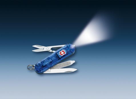Нож-брелок Victorinox Classic Signature Lite, 58 мм, 7 функций, полупрозрачный синий